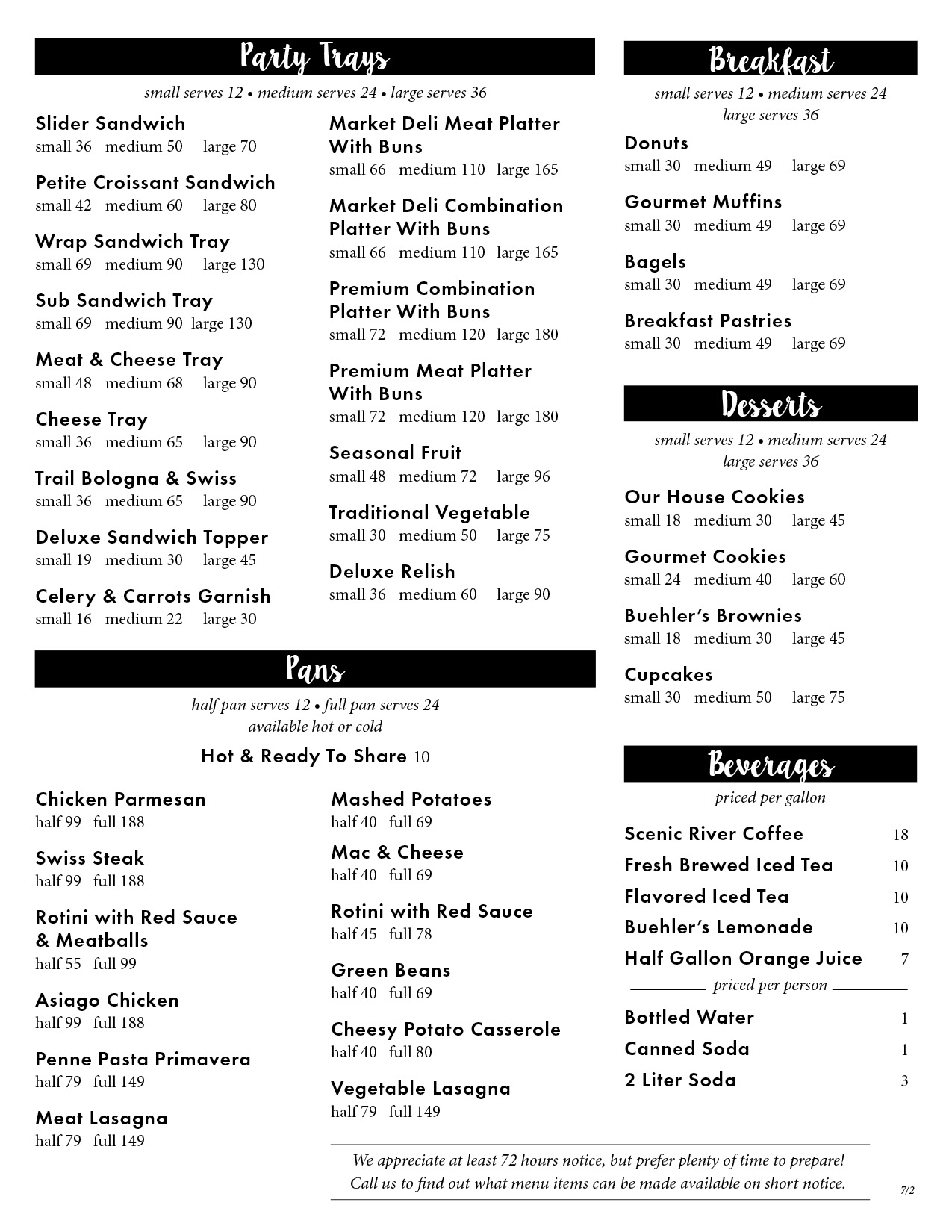 Catering Party Tray Menu Pg2